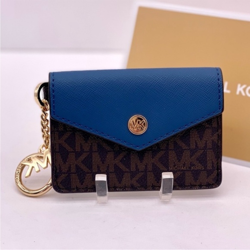 Michael Kors Blue and Gray Card Holder
